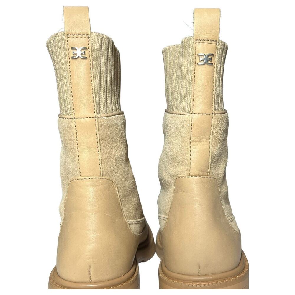 Sam Edelman Boots Womens 8 Leone Leather Chunky Mid Calf Combat Shoes Tan - Picture 9 of 16